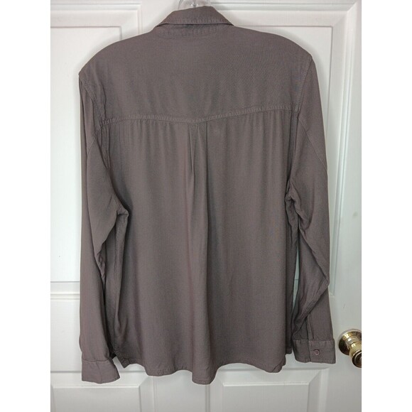 Native Youth Button Up Shirt Women Medium Brown Floral Embroidery Viscose EUC - Picture 2 of 8